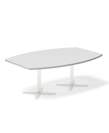 Konferencebord DNA, lysgrå bådformet bordplade
